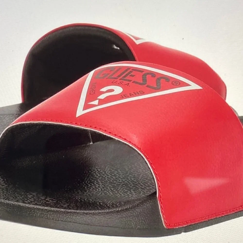 GUESS EneloChili Pepper/White/Black Slides Size 11M